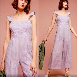 Anthropologie Elevenses Nantucket Linen Jumpsuit